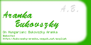 aranka bukovszky business card